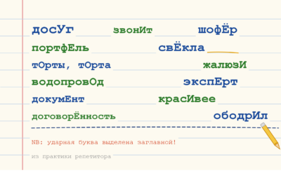 Орфоэпическая тренировка в формате истории: 14 слов с ударением